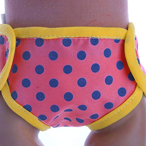 YUENA CARE 4pcs Bragas De Capa, Pañales de Tela para Muñeca de 18 Pulgadas con Dibujos de Punto #1