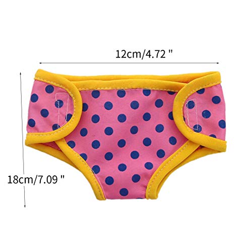 YUENA CARE 4pcs Bragas De Capa, Pañales de Tela para Muñeca de 18 Pulgadas con Dibujos de Punto #1