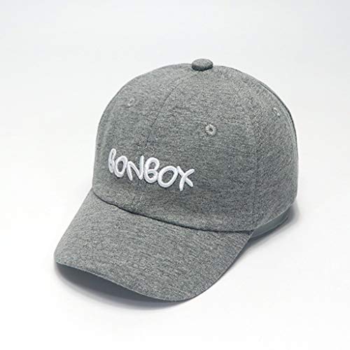 YWLINK Bebé NiñO NiñA Sombrero Letra Suave De AlgodóN Sombrero De Sol Aleros Gorra De BéIsbol Sombrero Boina SeccióN Delgada Visera Moda Casual Aire Libre Protector Solar Gorra(Gris,1-4 años Bebe)