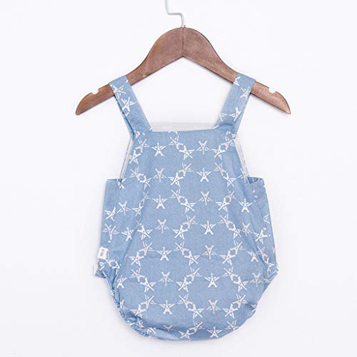 YWLINK Mono De Bebe NiñA NiñO,Verano Mameluco De ImpresióN Lindo Dibujos Animados Sin Mangas Conjuntos Traje De Rastreo Vestido De NiñA para Bautizo Casual CóModo De Edad(Y-Azul,18-24 meses/100)