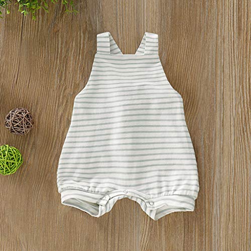 YWLINK Mono De Bebe Verano ReciéN Nacido Bebé NiñA NiñO Raya Sin Respaldo Mameluco Moda Casual Sin Mangas Traje De Rastreo Ropa De NiñOs Vestido NiñA para Fiesta Dia De Miembro(Gris,12-18 meses/90)