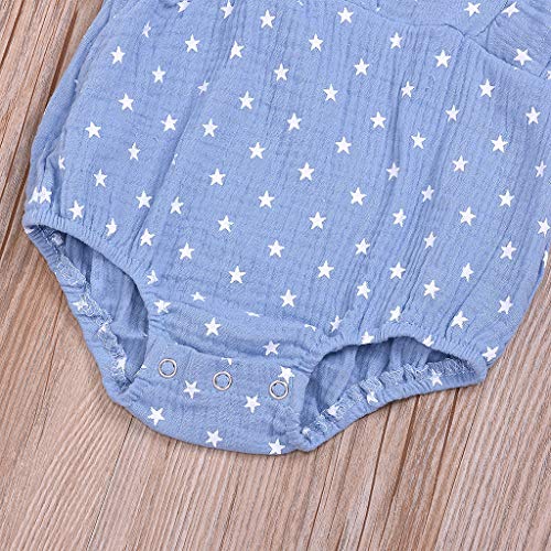 YWLINK Mono Ropa Infantil para BebéS ReciéN Nacidos,4 De Julio,Estampado De Estrellas,Trajes De Traje De Mameluco Mezcla De AlgodóN Ocio Y Confort Regal(Azul,0-6 meses/70)