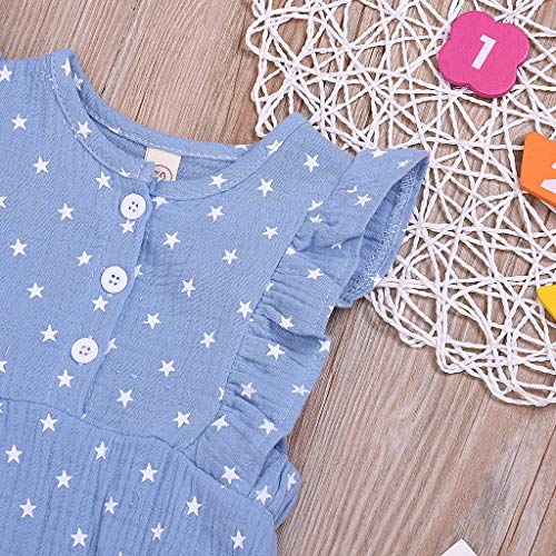 YWLINK Mono Ropa Infantil para BebéS ReciéN Nacidos,4 De Julio,Estampado De Estrellas,Trajes De Traje De Mameluco Mezcla De AlgodóN Ocio Y Confort Regal(Azul,0-6 meses/70)