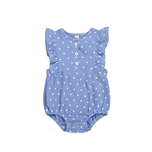 YWLINK Mono Ropa Infantil para BebéS ReciéN Nacidos,4 De Julio,Estampado De Estrellas,Trajes De Traje De Mameluco Mezcla De AlgodóN Ocio Y Confort Regal(Azul,0-6 meses/70)