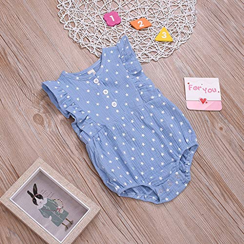 YWLINK Mono Ropa Infantil para BebéS ReciéN Nacidos,4 De Julio,Estampado De Estrellas,Trajes De Traje De Mameluco Mezcla De AlgodóN Ocio Y Confort Regal(Azul,0-6 meses/70)