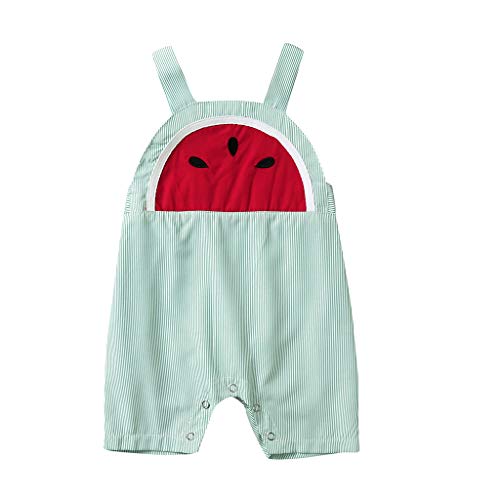 YWLINK♥Mono De Bebe Verano NiñA NiñO Lindo Fruta Estampado De Sandia Traje De Rastreo Sin Mangas Camisola Moda Casual Playa Fiesta Vestido Regalo De Bautismo Interesante(Verde,12-18 meses/90)