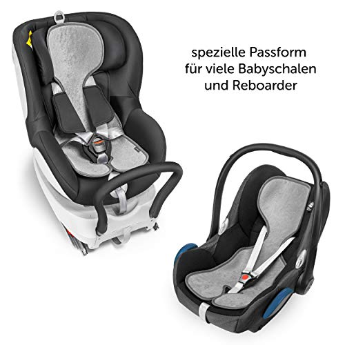 Zamboo Asiento de Verano Grupo 0+ (se adapta a Maxi-Cosi/Cybex/Römer) - Colchoneta 3D transpirable, reduce la sudoración y protege la funda de la silla - Gris