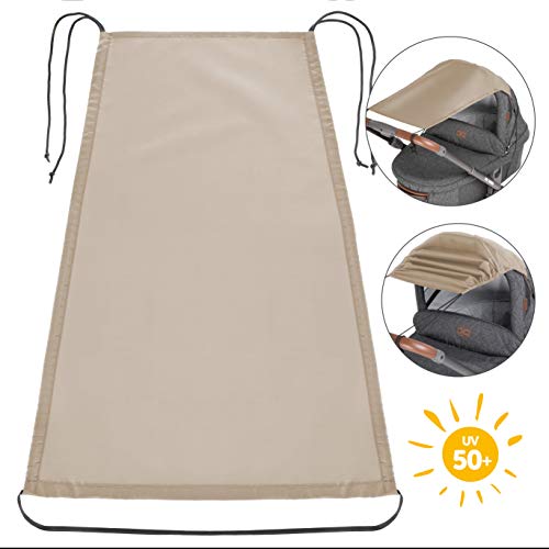 Zamboo Toldo / Protección solar universal para cochecitos, capazos y sillas de paseo | Parasol flexible con protección UV 50+ y función de persiana enrollable - Beige