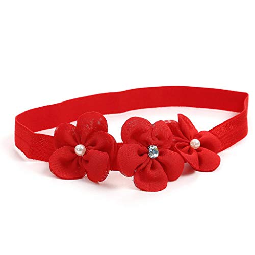 Zapatos Bebé Niña+Diademas SHOBDW Regalo Flores Suela Suave Antideslizante Zapatillas Lindo Dulce Bowknot Zapatos De Princesa Zapatos Bebe Primeros Pasos 2019 Zapatos Bebé Recién Nacida(Rojo,0~6)