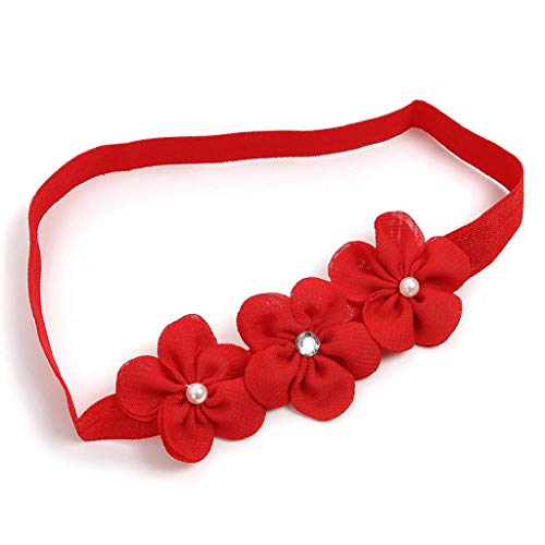 Zapatos Bebé Niña+Diademas SHOBDW Regalo Flores Suela Suave Antideslizante Zapatillas Lindo Dulce Bowknot Zapatos De Princesa Zapatos Bebe Primeros Pasos 2019 Zapatos Bebé Recién Nacida(Rojo,0~6)