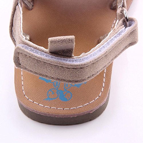 Zapatos Bebe, Sandalias con borlas de bebé niña niño Recién Nacidas Zapatos Bebé Prewalker Verano Zapatos de Cuna Zapatos de Princesa de niñas (Caqui, Tamaño:0-6Mes)