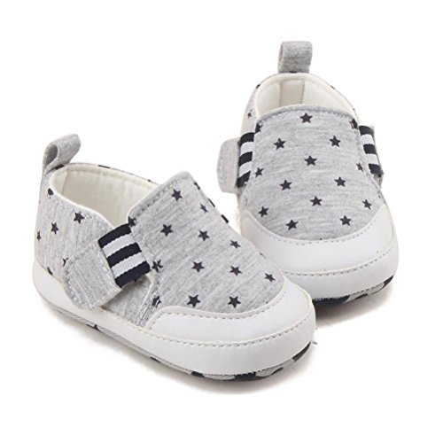 Zapatos de bebé SMARTLADY Zapatos del Antideslizante para Recién Nacido Niña Niño (0-6 Meses, Gris)