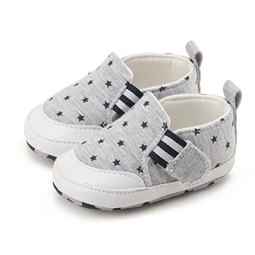 Zapatos de bebé SMARTLADY Zapatos del Antideslizante para Recién Nacido Niña Niño (6-12 Meses, Gris)