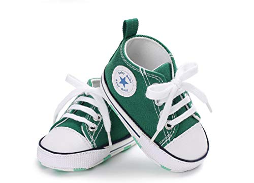 Zapatos para bebé Auxma La Zapatilla de Deporte Antideslizante del Zapato de Lona de la Zapatilla de Deporte para 3-6 6-12 12-18 M (3-6 M, Verde)