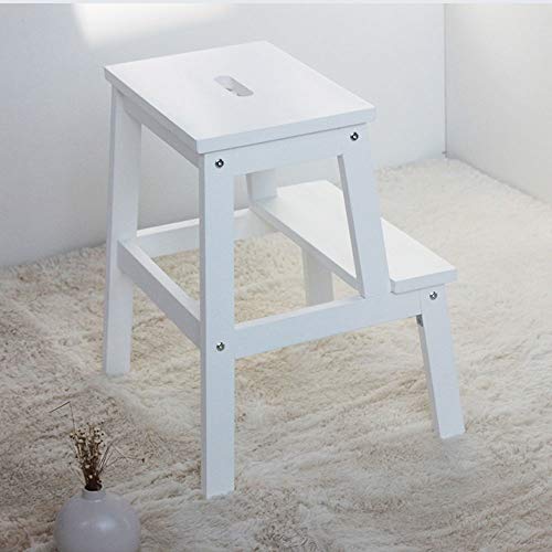 ZCFXGHH Súper Resistente Madera Reposapiés-13.77 Pulgadas De Alto Pueden Sostener 75 Kg, Lo Suficiente como para Adultos De Apoyo Y Lo Suficientemente Seguro para Los Niños,Blanco