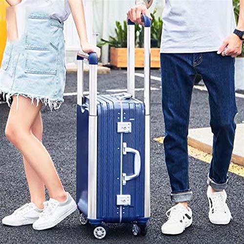 ZSYUN Marco XSuitcase Ruedas de la Carretilla de Las Mujeres de Aluminio Bolsa de Viaje Pareja rodante Equipaje Spinner Hombres Kit de chasis del Coche (Color : NO1, Luggage Size : 24")