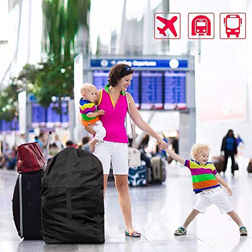 ZWOOS Bolsa de Cochecito de Viaje, Transporte Cochecito Bebé Bolsa Impermeable, Almacenamiento para Avión(Negro)