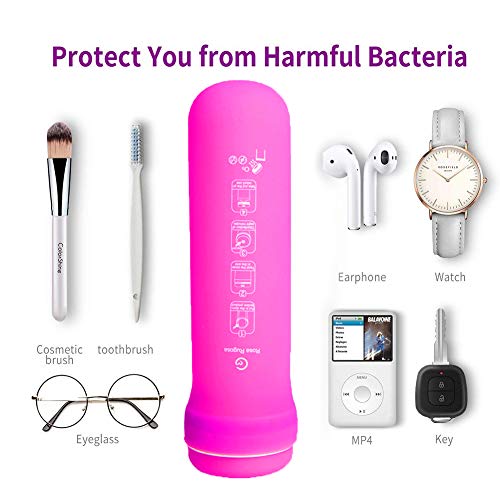 ZYJFP Esterilizador UV Portátil, USB Plegable Silicona Copa Esterilizador Menstrual para Productos Adultos/Maquillaje/Herramientas De Manicura,Pink