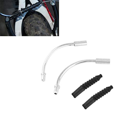 1 par de bicicleta V Fideos Guantes Cable Guía Tubo flexible con botas de plástico Mangas Juego Cable de freno Protección Manguera Accesorios nueva marca, plateado y negro