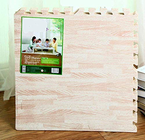 16 Piezas EVA Espuma Puzzle Alfombra/Efecto Madera Rompecabezas para cubrir el suelo / - No Tóxico/Perfectas para Proteger el piso, Ejercicio, Yoga, Alfombra de Juego (Blanco)