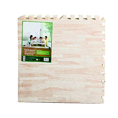 16 Piezas EVA Espuma Puzzle Alfombra/Efecto Madera Rompecabezas para cubrir el suelo / - No Tóxico/Perfectas para Proteger el piso, Ejercicio, Yoga, Alfombra de Juego (Blanco)