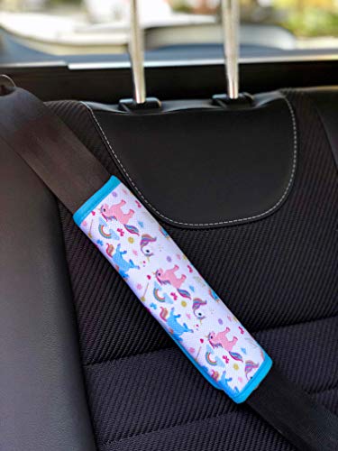 1x HECKBO cinturón de coche unicornio protector de la niña hombreras cinturón protector de hombros cojín de hombro asientos de coche almohadillas de cinturón para niños y adultos