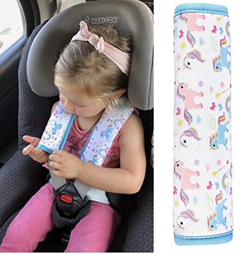 1x HECKBO cinturón de coche unicornio protector de la niña hombreras cinturón protector de hombros cojín de hombro asientos de coche almohadillas de cinturón para niños y adultos