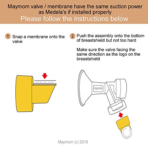 21mm De una sola pieza copa con válvula y membrana para extracores de leche Medela, Reemplace Medela 21 mm Personal Fit mama Escudo y conector; Hecho por Maymom