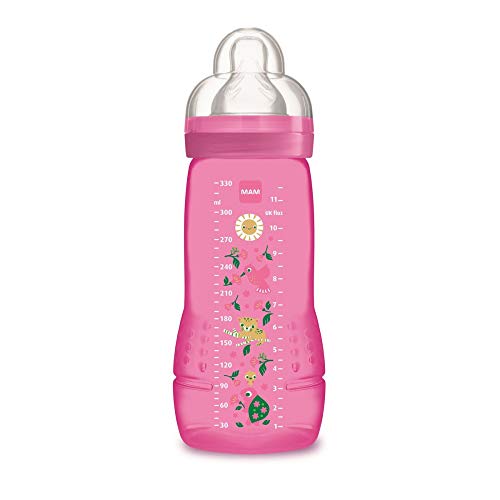 330ml Botella MAM bebé de color Segunda Edad De 6 Meses Tetina de flujo X Juego de 2 Purple