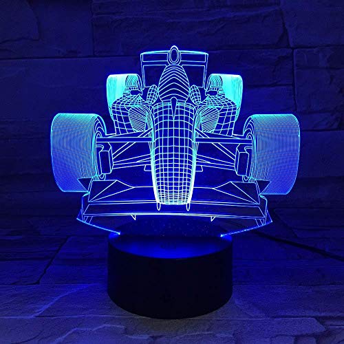 3D Illusion Night Light RGB LED 7 y 16M Color Bluetooth APP Race Car Tienda familiar Ambiente romántico niños amigos regalos de vacaciones