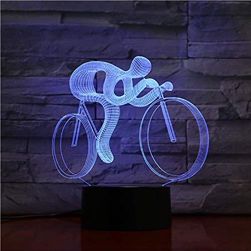 3D Luz Nocturna，Paseo en una bicicleta lámpara 3D Arte ，mejor venta encantador regalo Festival para Niños Usb Led， luz de noche lámpara 3D óptico