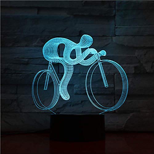 3D Luz Nocturna，Paseo en una bicicleta lámpara 3D Arte ，mejor venta encantador regalo Festival para Niños Usb Led， luz de noche lámpara 3D óptico