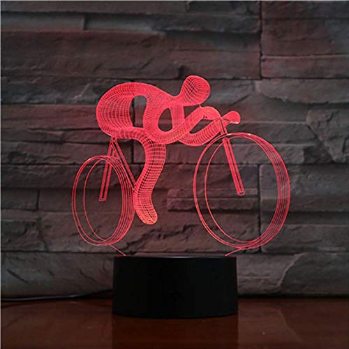 3D Luz Nocturna，Paseo en una bicicleta lámpara 3D Arte ，mejor venta encantador regalo Festival para Niños Usb Led， luz de noche lámpara 3D óptico