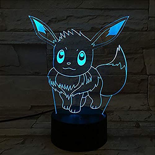 3D Sleep Night Light Desk Lamp Phone App 7 y 16M Color Bluetooth LED Anime Surround Pokémon Eevee Tienda familiar Ambiente romántico niños amigos regalos de vacaciones