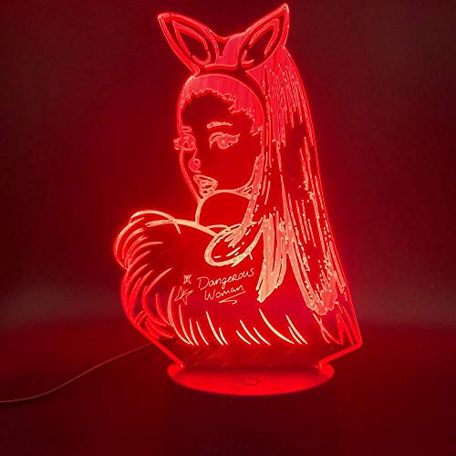 3D Sleep Night Light Desk Lamp Phone App 7 y 16M Color Bluetooth LED Celebrity Singer Ariana Grande Poster Cat Girl Fans Tienda familiar niños amigos regalos de vacaciones