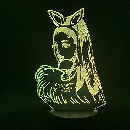 3D Sleep Night Light Desk Lamp Phone App 7 y 16M Color Bluetooth LED Celebrity Singer Ariana Grande Poster Cat Girl Fans Tienda familiar niños amigos regalos de vacaciones