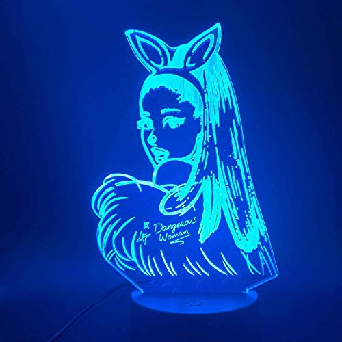 3D Sleep Night Light Desk Lamp Phone App 7 y 16M Color Bluetooth LED Celebrity Singer Ariana Grande Poster Cat Girl Fans Tienda familiar niños amigos regalos de vacaciones