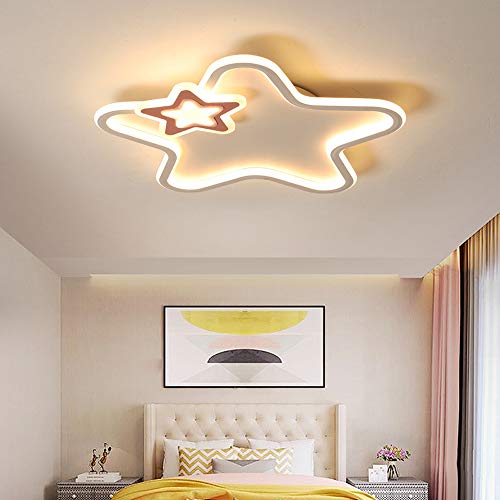 40W LED Lámpara de Techo Plafón Infantil Luz Blanco Estrella Cuarto de Niños Atenuable Con Mando a Distancia Iluminación Interior Decoracion Dormitorio Corredor Estudio Ø50*5.5CM