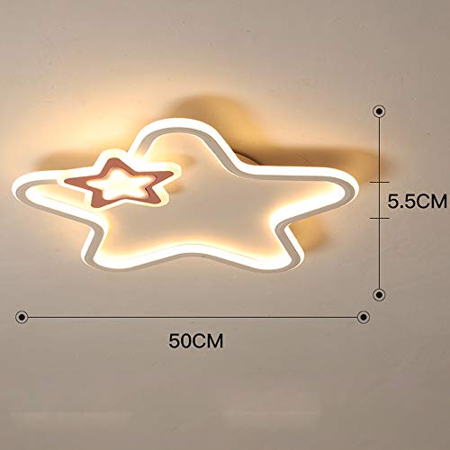 40W LED Lámpara de Techo Plafón Infantil Luz Blanco Estrella Cuarto de Niños Atenuable Con Mando a Distancia Iluminación Interior Decoracion Dormitorio Corredor Estudio Ø50*5.5CM