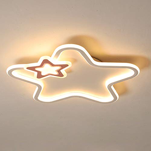 40W LED Lámpara de Techo Plafón Infantil Luz Blanco Estrella Cuarto de Niños Atenuable Con Mando a Distancia Iluminación Interior Decoracion Dormitorio Corredor Estudio Ø50*5.5CM