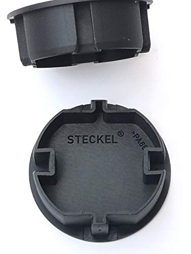 9 unidades STECKEL® (6 x blanco + 3 x negro) Tapa protectora contra el polvo para enchufes Schuko limpios, regletas múltiples, protección contra salpicaduras diseño