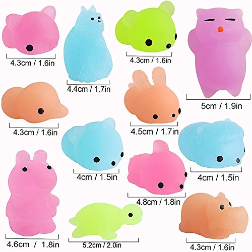 ACHICOO 50 Piezas de Mochi Fluorescente Juguete Suave Squeeze Juguetes niños Adultos Anti estrés Juguete decoración Regalo Divertido para niños