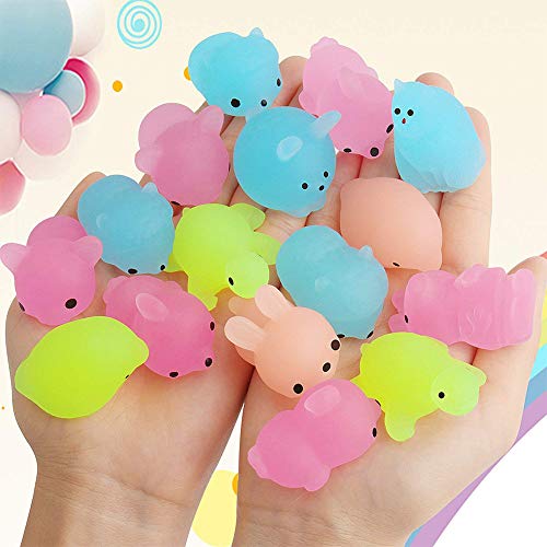 ACHICOO 50 Piezas de Mochi Fluorescente Juguete Suave Squeeze Juguetes niños Adultos Anti estrés Juguete decoración Regalo Divertido para niños