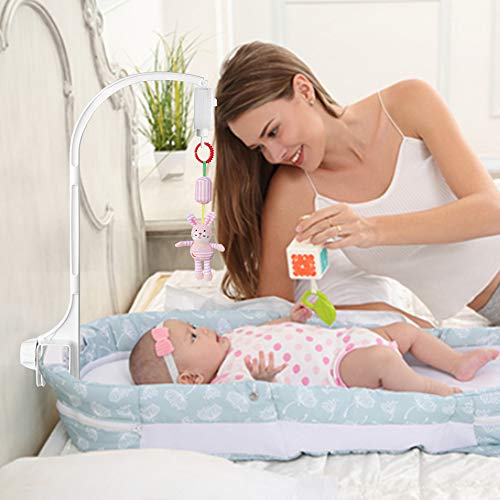 AIFUDA 25 pulgadas Bebé cuna musical cama móvil campana titular Cama infantil Juguetes de decoración Caja de música giratoria Tuerca Soporte de brazo