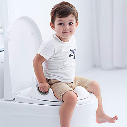 AiKiddo Asiento Inodoro para Niños, Reductor de WC para Bebé, Reductor Infantil como Protector, Orinal de Bebé con Compacto y Portátil para Viajes (blanco)