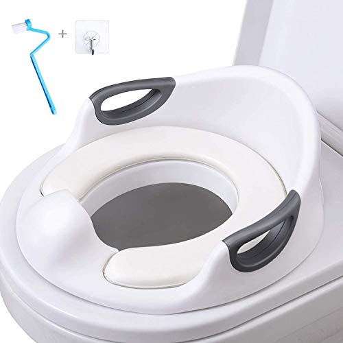 AiKiddo Asiento Inodoro para Niños, Reductor de WC para Bebé, Reductor Infantil como Protector, Orinal de Bebé con Compacto y Portátil para Viajes (blanco)