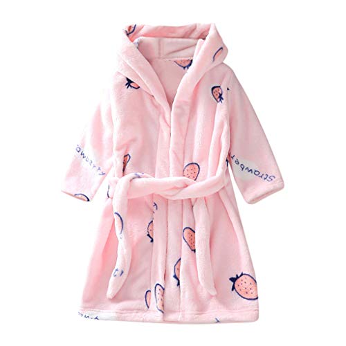 Albornoz Bebe Niño Niña 3-8 Años, Albornoz Microfibra con Capucha, Niños Niñas Albornoces Albornoces Niño con Capucha Felpa Suave Coral Fleece Pijamas Ropa De Dormir BuyO