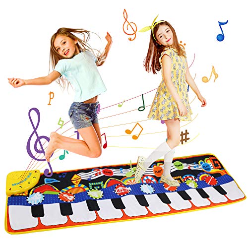 Alfombra de Piano, LEADSTAR Alfombra Musical para Niños, Musical Canto Teclado Estera de Alfombra Bebé Niño Actividad Juego De Gimnasio Colchonetas Alfombra Animal para El Regalo del Bebé-110 * 36 cm