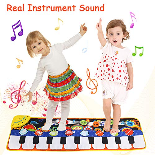 Alfombra de Piano, LEADSTAR Alfombra Musical para Niños, Musical Canto Teclado Estera de Alfombra Bebé Niño Actividad Juego De Gimnasio Colchonetas Alfombra Animal para El Regalo del Bebé-110 * 36 cm