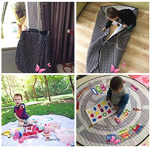 Alfombra infantil para jugar, plegable en forma de saco, como almacenamiento para los juguetes en la habitación de los niños conejo Talla:talla única